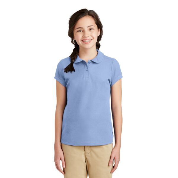 Girls Silk Touch Peter Pan Collar Polo Thumbnail